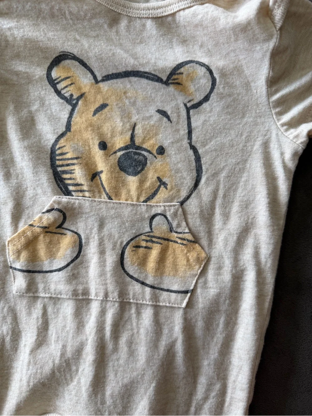 Disney Baby Cream Winnie-the-Pooh One-Piece Romper